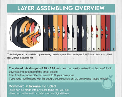 3D SVG Penguin With Santa Hat Shadow Box, 3D SVG Winter, 3D Svg Penguin, North Pole 3d SVG, Christmas 3d svg, Santa 3d svg Cricut Silhouette