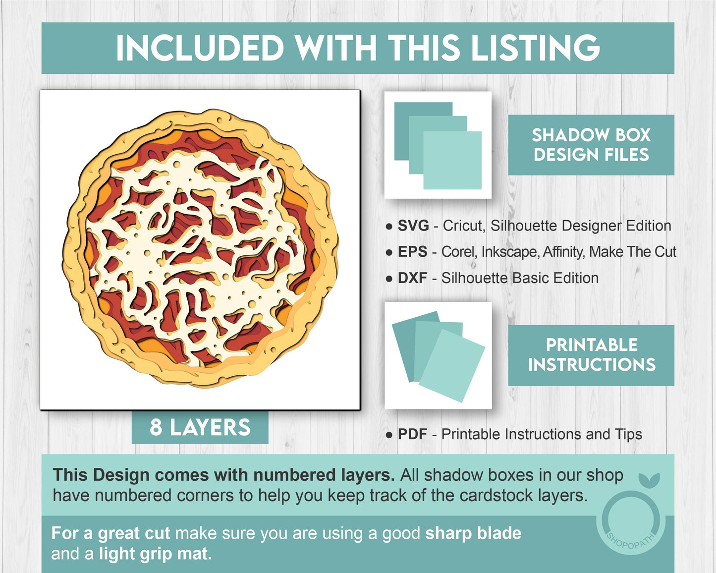 3D SVG Pizza Shadow Box, Pizza Crust 3D SVG, Layered Pizza 3D Svg, Food 3d SVG, 3d Svg Pizza Dough, Thin Crust Pizza, Cricut Silhouette