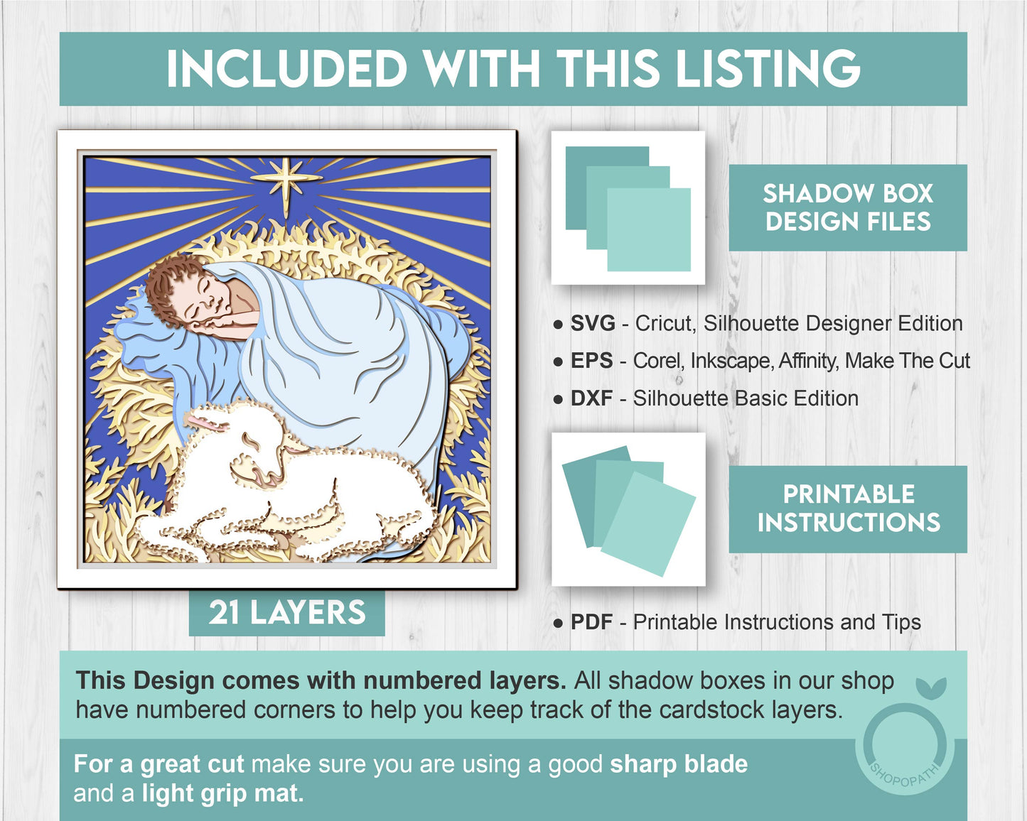 3D SVG Sleeping Baby Shadow Box, 3d SVG Christmas, Baby Jesus 3D Svg, Jesus Christmas SVG, Christian 3d Svg, Lamb 3D svg Cricut Silhouette