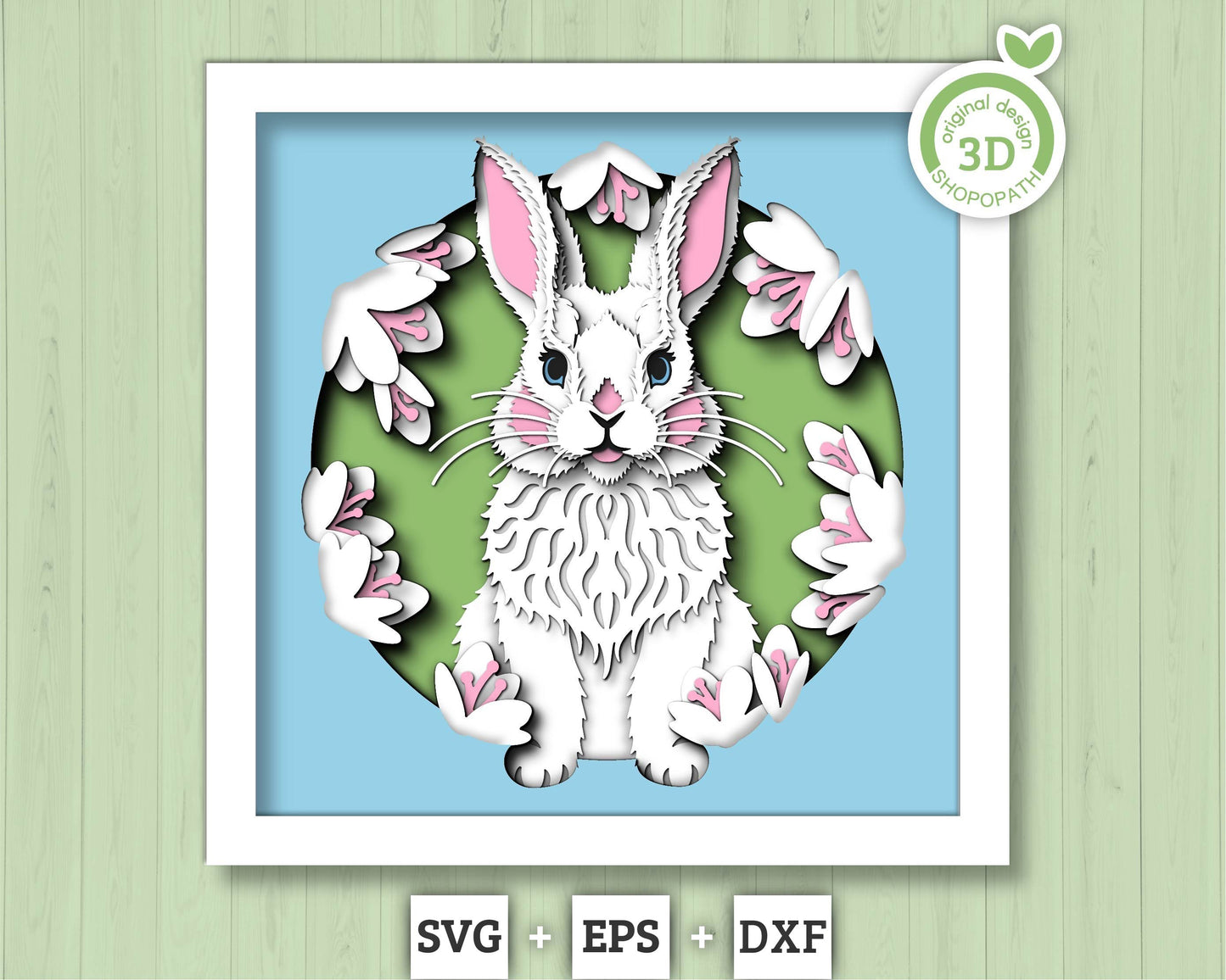 3D SVG Easter Cute Bunny Shadow Box Spring Blossom Tree 3D Svg, Magnolia Flowers Layered svg 3d Flowers 3d Florals Cricut Silhouette