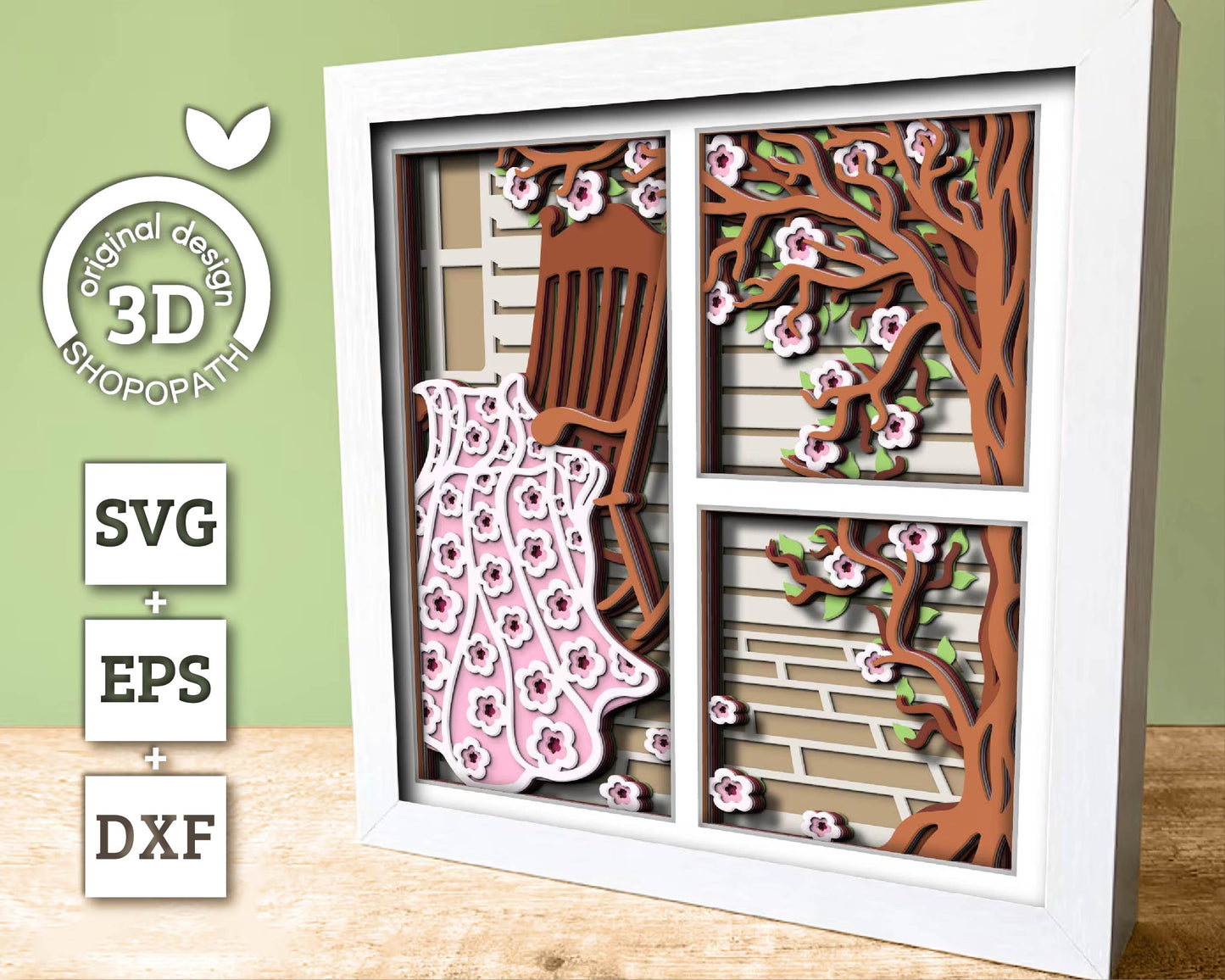 3D Layered Spring Quilt SVG, Spring Shadow Box, Blossom 3D Svg, Flowers 3d Svg, Hello Spring Papercut svg, Cricut Silhouette