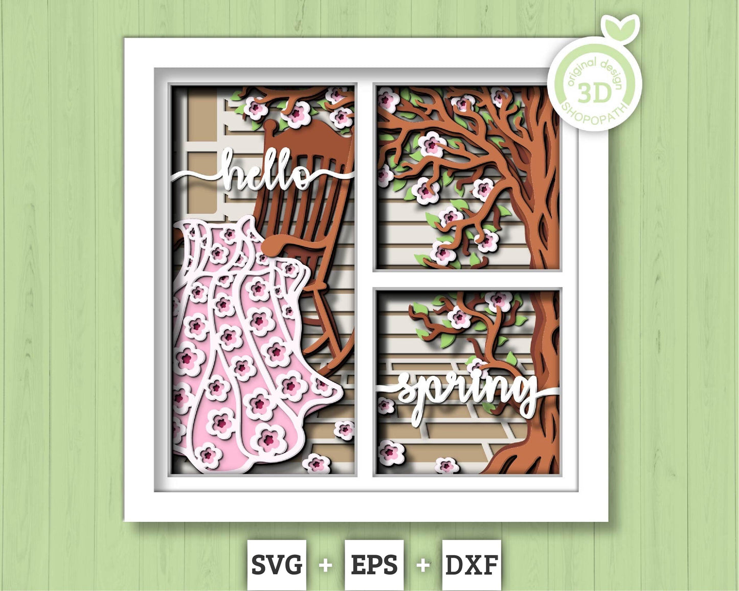 3D Layered Spring Quilt SVG, Spring Shadow Box, Blossom 3D Svg, Flowers 3d Svg, Hello Spring Papercut svg, Cricut Silhouette