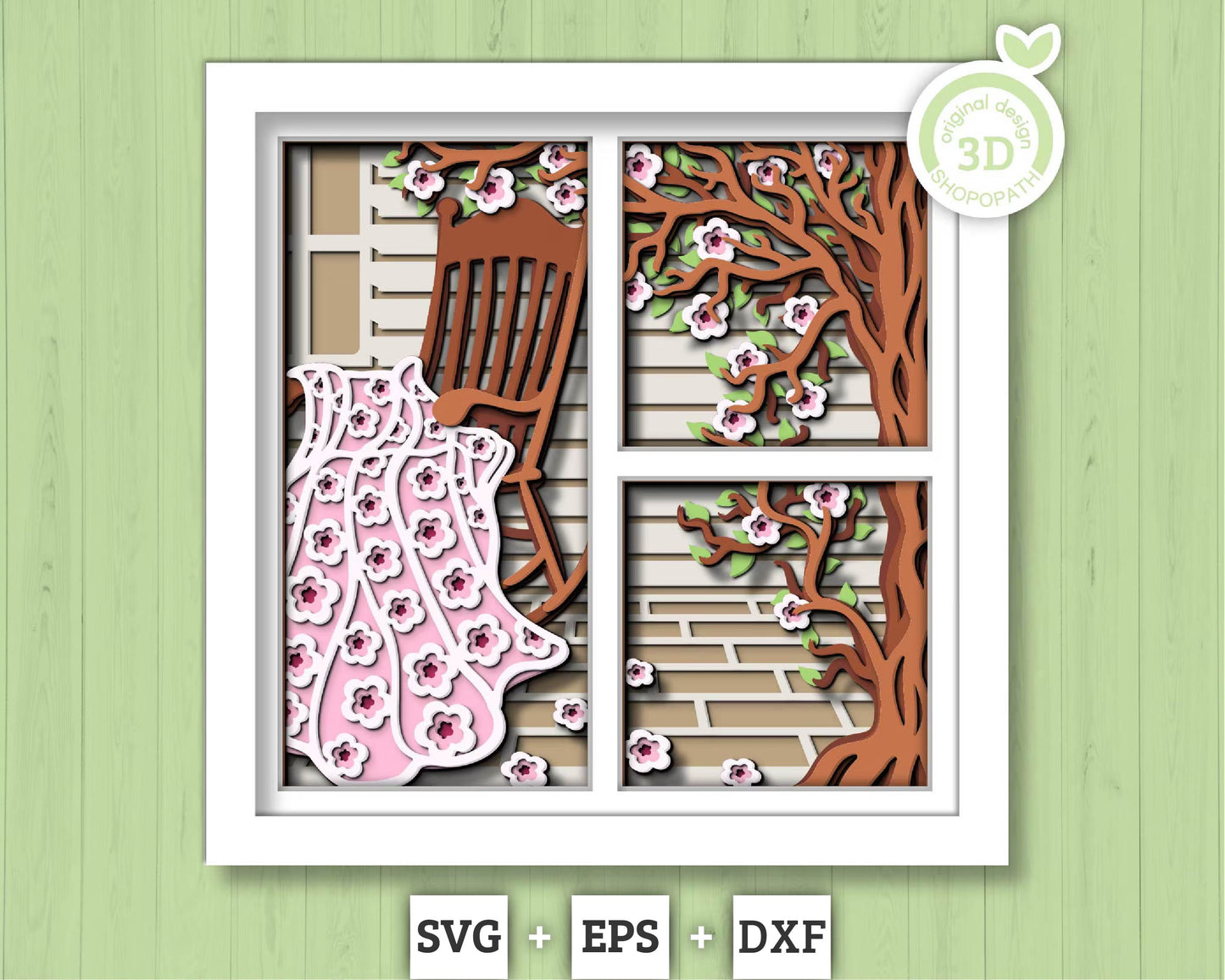 3D Layered Spring Quilt SVG, Spring Shadow Box, Blossom 3D Svg, Flowers 3d Svg, Hello Spring Papercut svg, Cricut Silhouette
