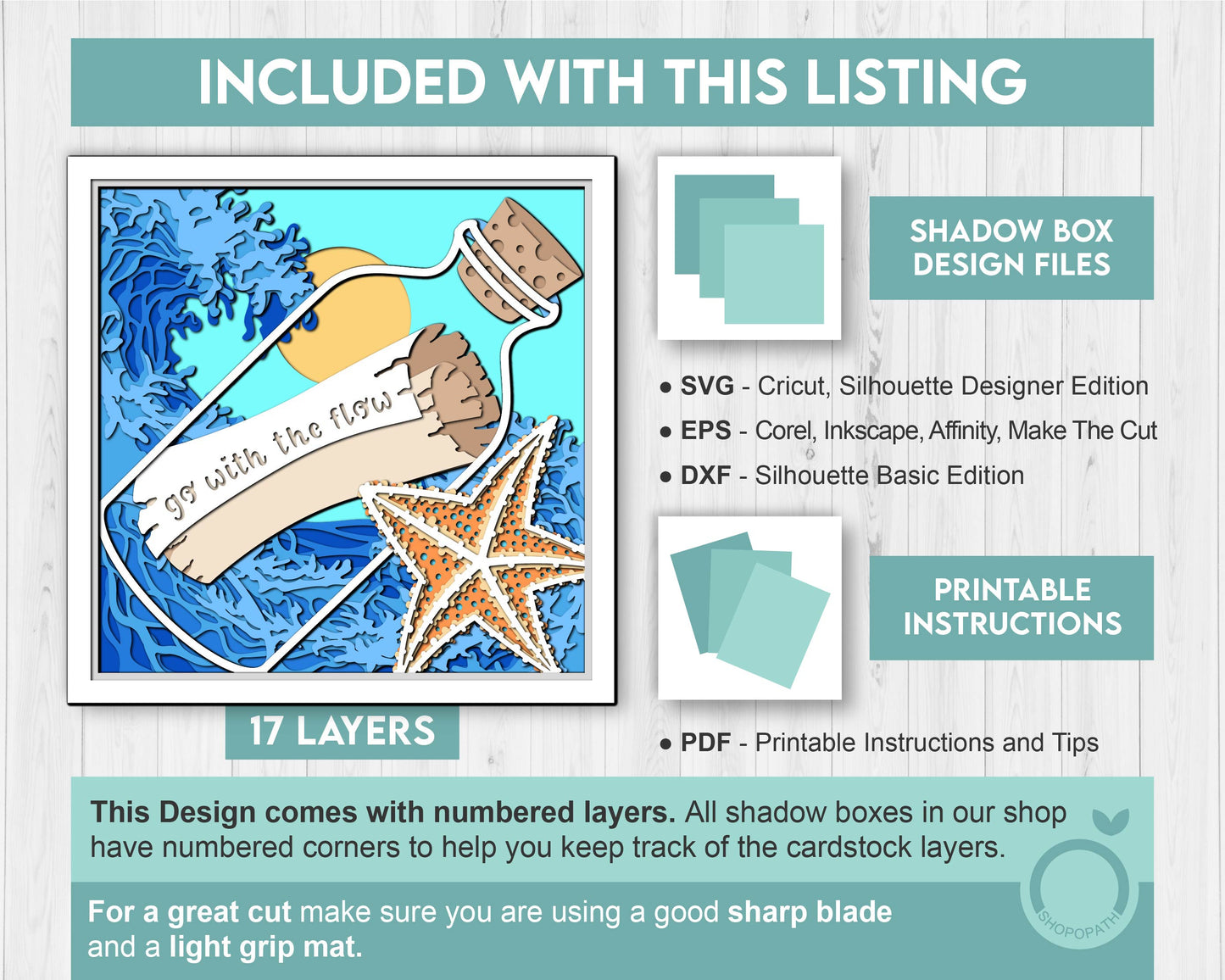 3D SVG Paper Scroll In Bottle Shadow Box, Message 3D Svg, Waves 3d Svg, Sea 3D svg, Summer 3d Svg, Paper Scroll 3D Svg Cricut Silhouette