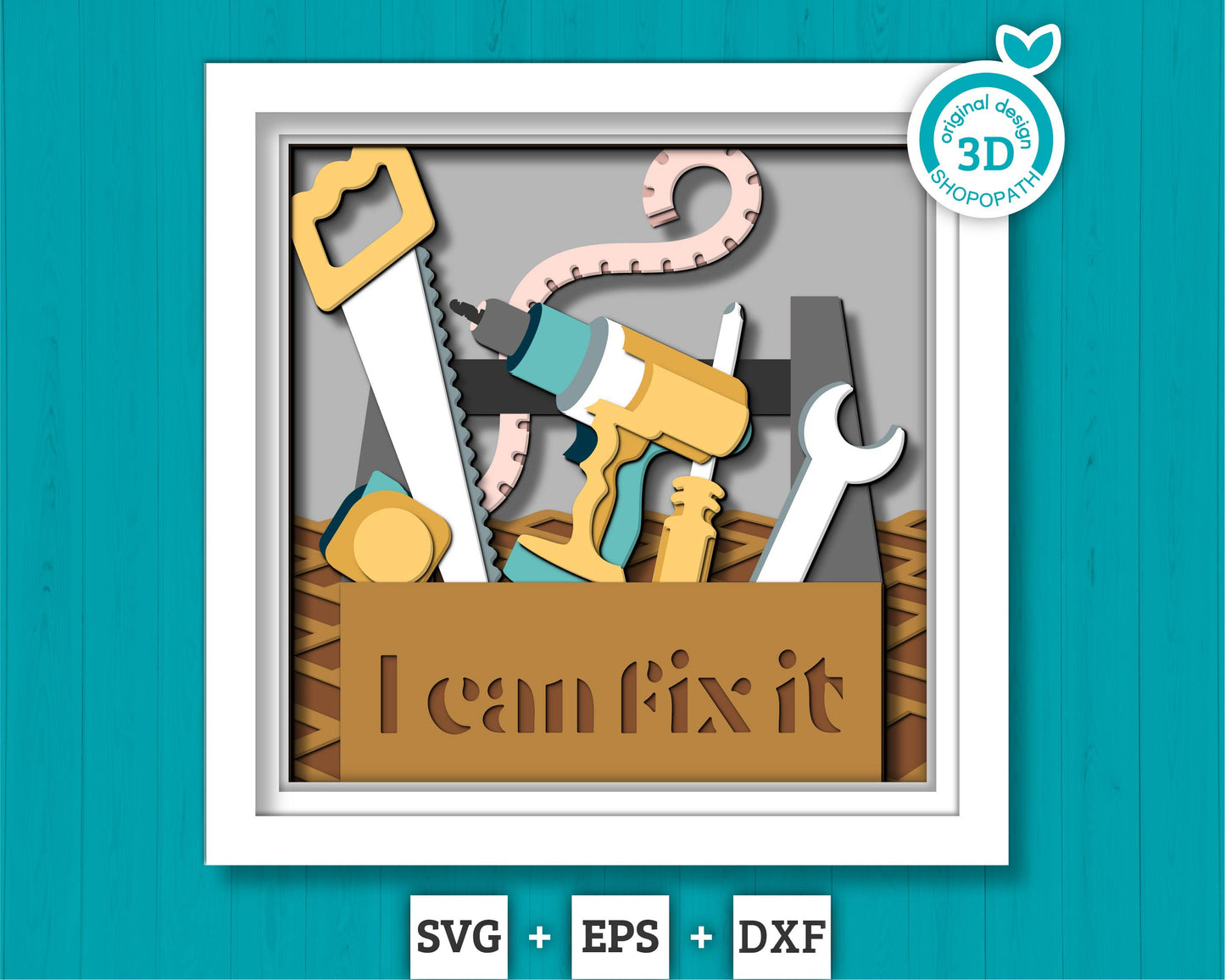 Handyman Toolbox - 3D Shadow Box Layered SVG DXF EPS (Cutting Files)