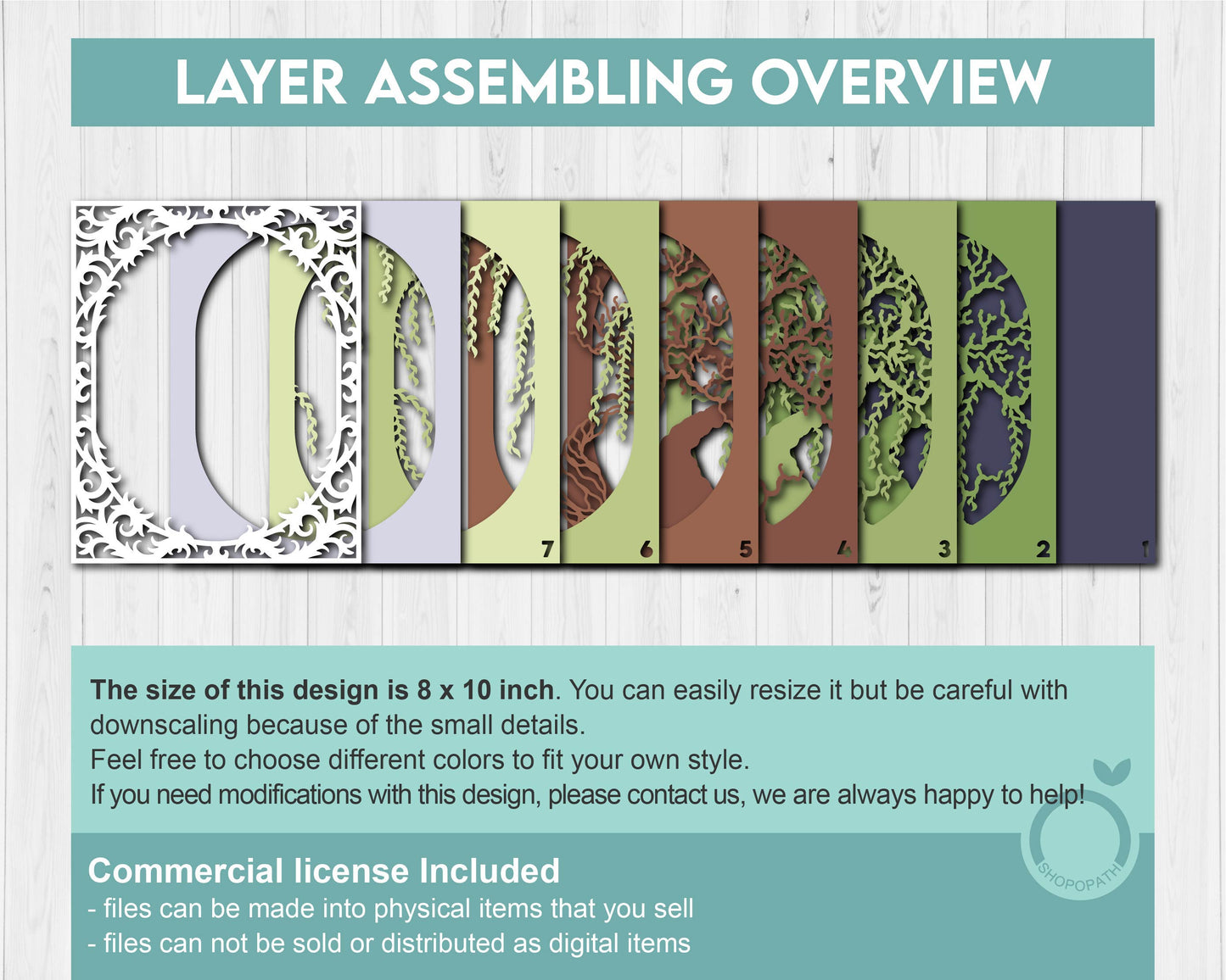 3D Willow Tree Shadow Box SVG, 8 x 10 inch Willow Tree 3D SVG, 3D Layered Willow Svg, 3D Summer SVG, 3d Lace Frame svg Cricut Silhouette