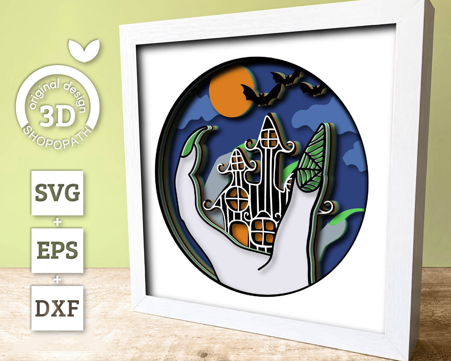 3D Layered Halloween SVG EPS, Scary Shadow Box, Witch 3D Svg Layered Papercut svg, 3d Halloween, Witch Hand svg, Cricut Silhouette