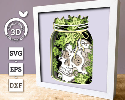 3D SVG Witch Potion Bottle Shadow Box, Halloween Shadow Box 3D Svg, Layered Potion Bottle 3D SVG Witch 3d SVG Skull 3D Svg Cricut Silhouette