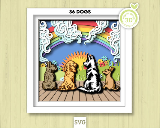 3D SVG Dog Custom Portrait Shadow Box SVG Pet Memorial Family Mothers Day Fathers Day Pet Portrait Personalized Layered 3D svg, Cricut